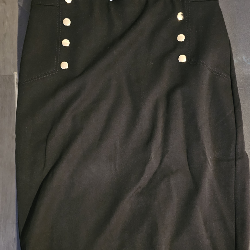 Elegant Black Skirt with Gold Accents